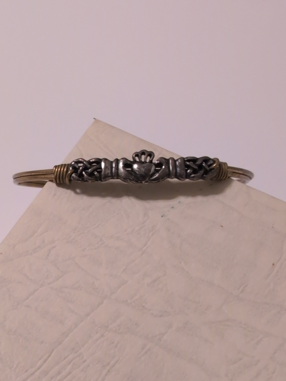 Luca And Danni Silver And Gold Tone Claddagh Bangle Bracelet